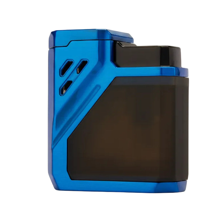 Blue 3 flame lighter on a white background