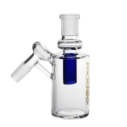 blue glass ash catcher on a white background