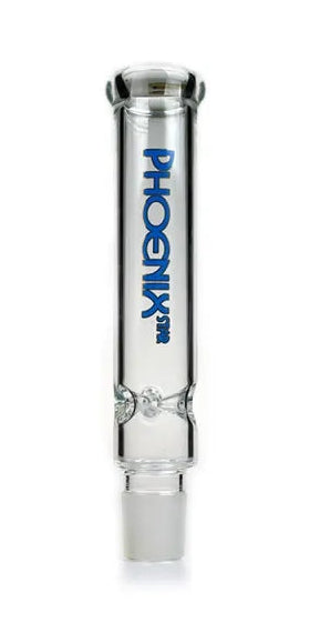 Clear glass smoking build a bong with 'PHOENIX' branding on a white background