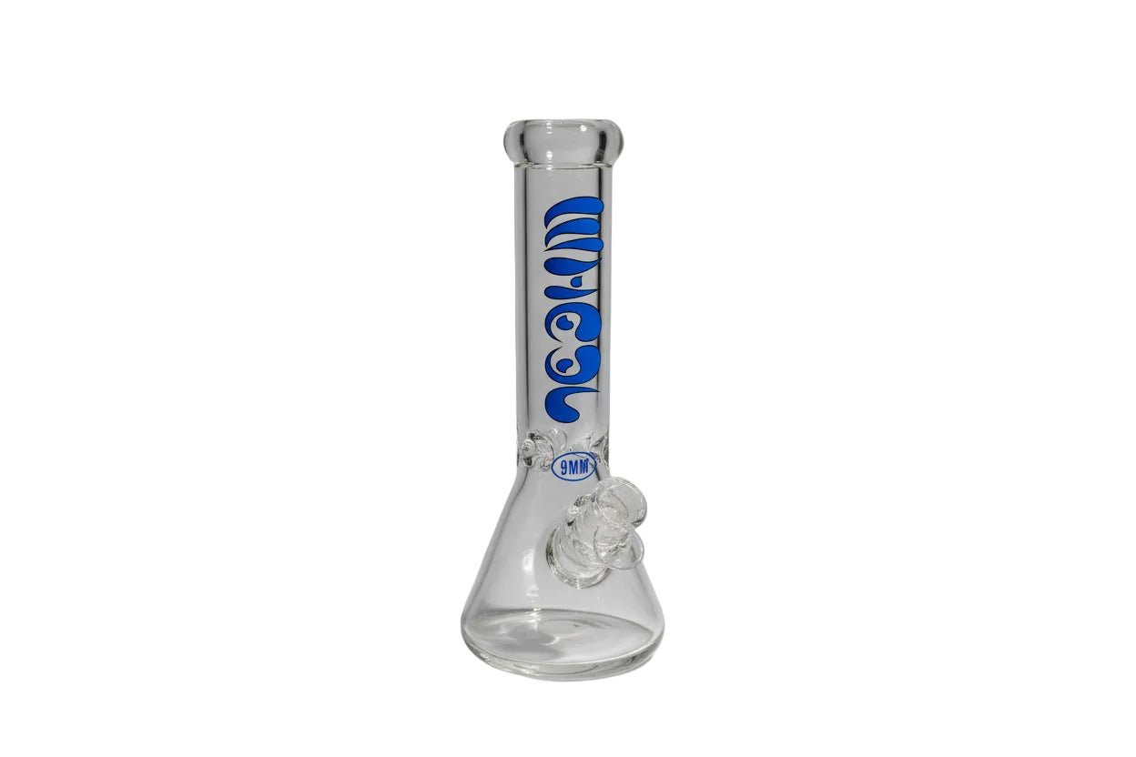 Wheel 11" 9 mm Beaker Bong - Blue - The Wee Smoke Shop