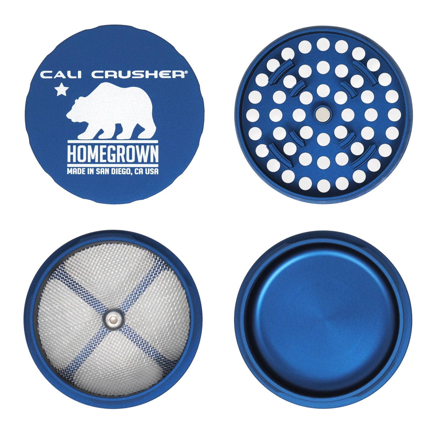 Santa Cruz Shredder 4 piece grinder black, aluminum herb grinder with magnetic lid and kief catcher