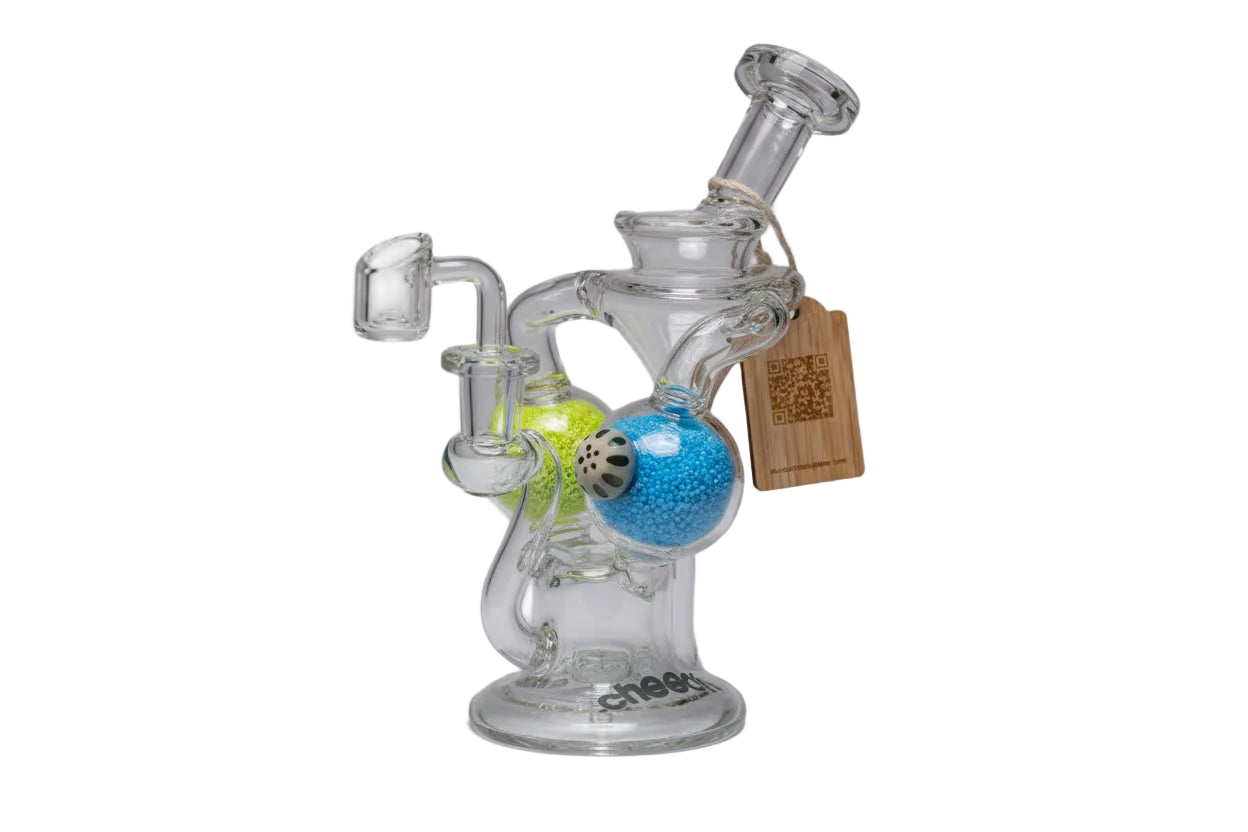 Cheech Glass 7" Glow in the Dark Recycler Rig (CH-153) - The Wee Smoke Shop