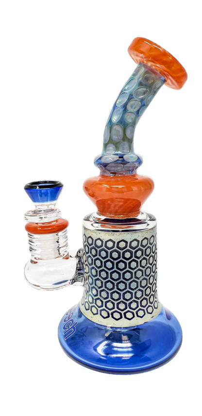 Cheech 8" Dab Rig With Pattern - Orange - The Wee Smoke Shop
