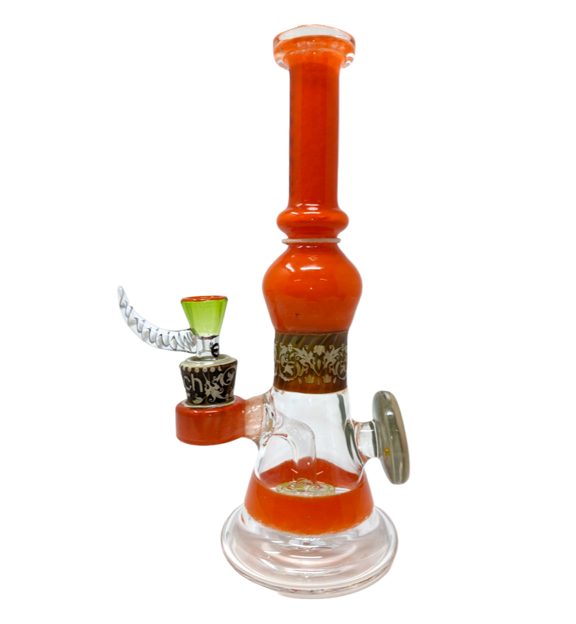 Cheech 9" Pattern Rig (CHE-207,CHE-208) - Orange - The Wee Smoke Shop