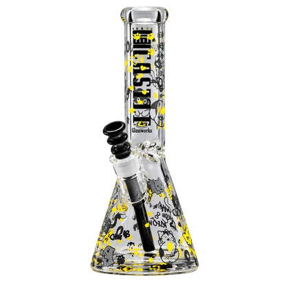 Castle Glass 12" KITTY CAT BONG (9mm) on white background