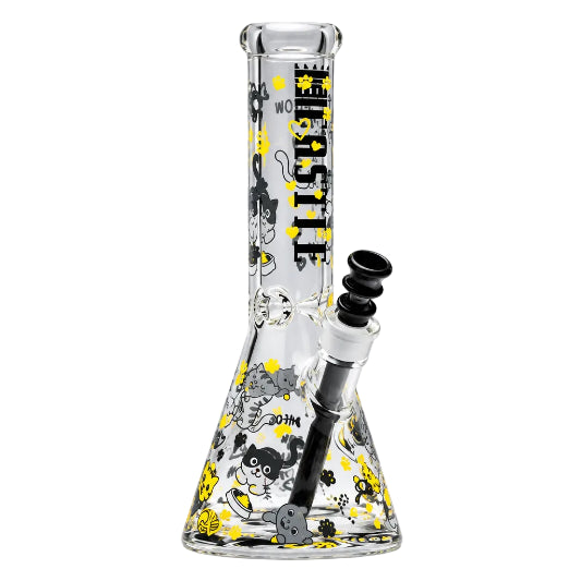 Castle Glass 12" KITTY CAT BONG (9mm) on white background