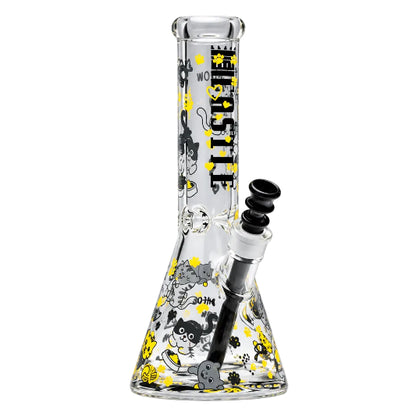 Castle Glass 12" KITTY CAT BONG (9mm) on white background