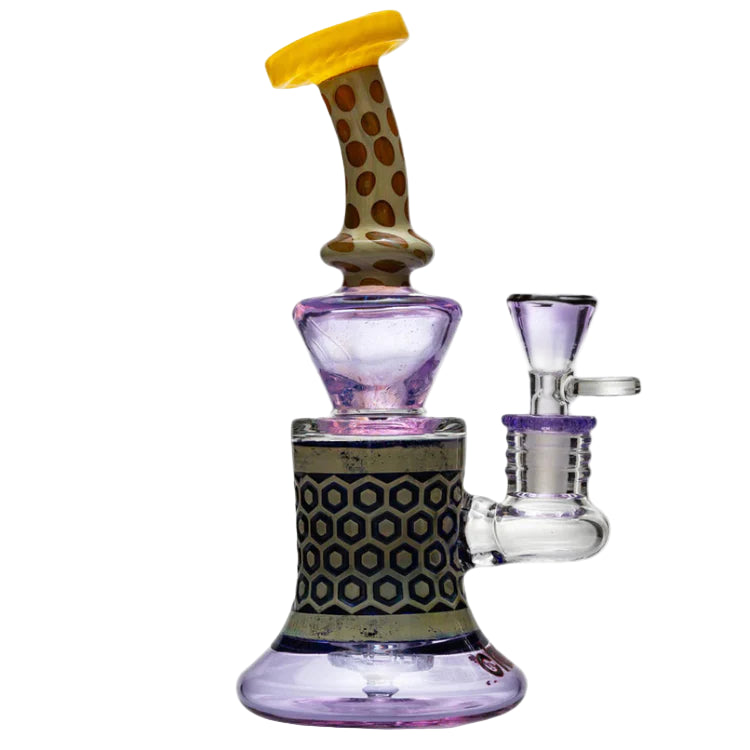 Cheech 8" Dab Rig With Pattern - Yellow - The Wee Smoke Shop