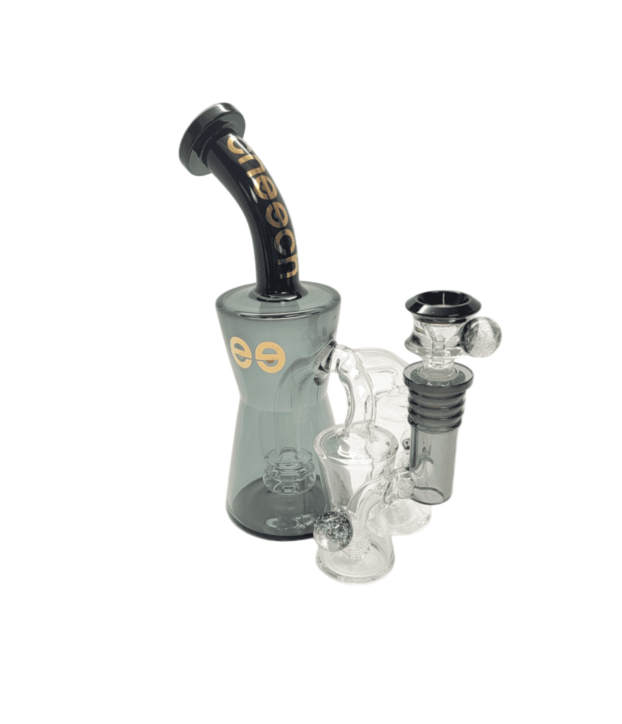 Cheech 8" Black Double Recycler Rig - The Wee Smoke Shop