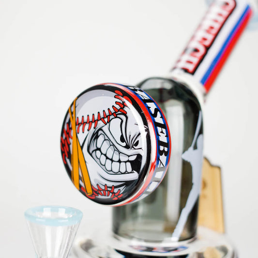 Cheech Baseball Theme 12" Glass Bong