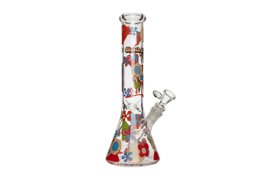 Cheech & Chong 12" Power To Flower Glass Beaker Bong - The Wee Smoke Shop