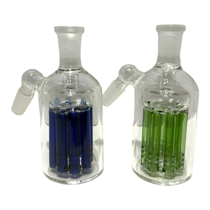 Ash catcher with blue and green inside on a white background