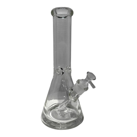 Clear glass water pipe on a white background