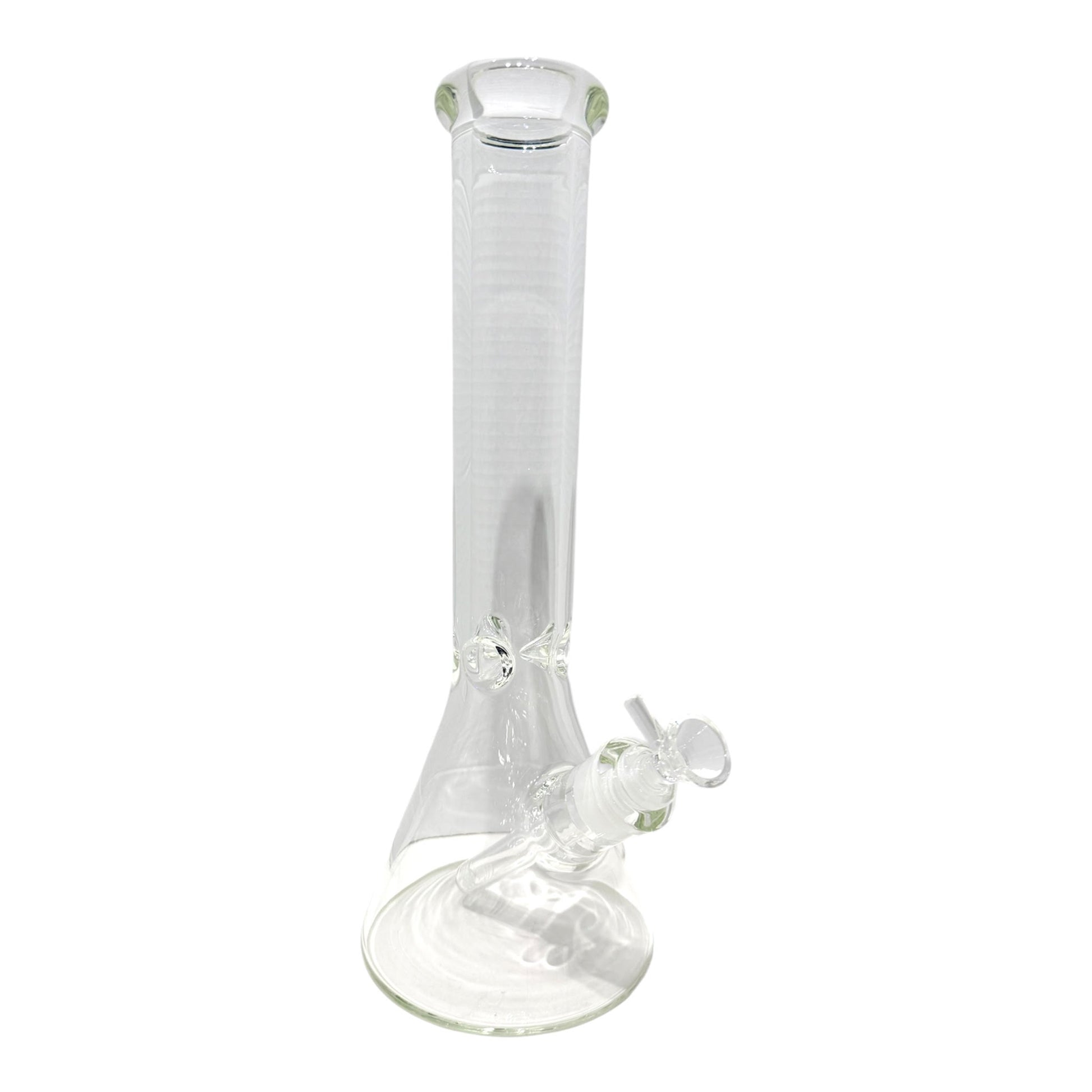 Clear glass water pipe on a white background