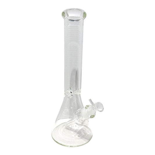 Clear glass water pipe on a white background