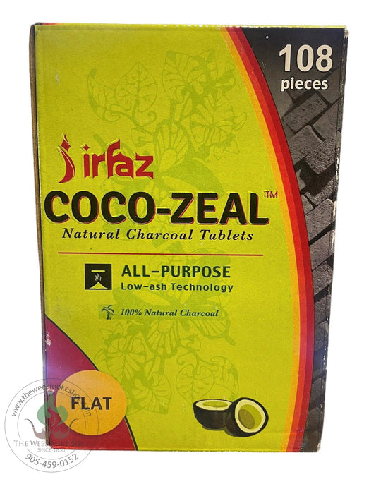 Irfaz Coco-Zeal Flat Natural Charcoal Tablets - 108 Pieces - The Wee Smoke Shop