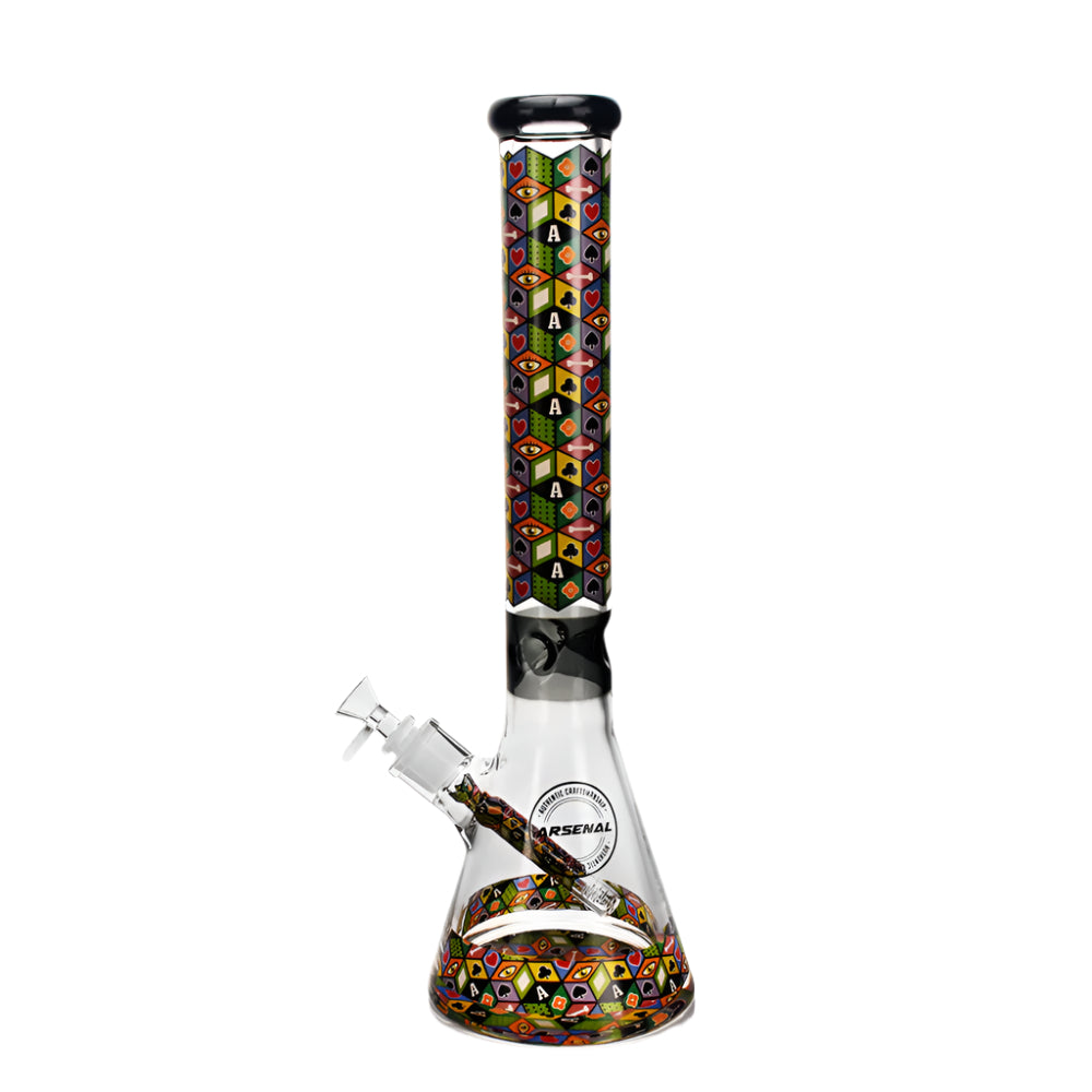 Arsenal Royal Deck Glass 17" Bong (7MM) - Black - The Wee Smoke Shop