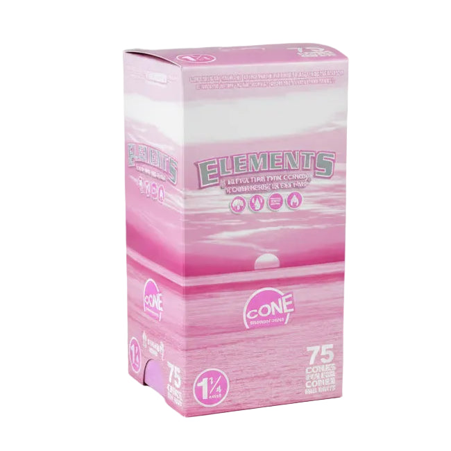 Pink packaging of Elements coness on a white background