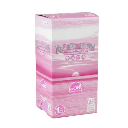 Pink packaging of Elements coness on a white background