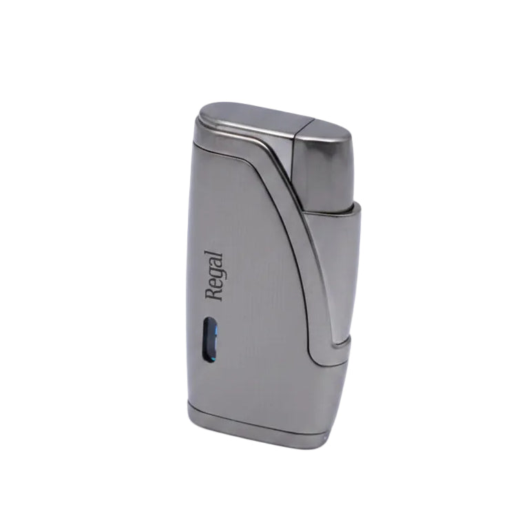 Glossy Silver Regal Regency Torch Lighter on a white background