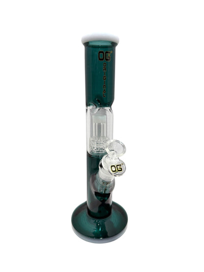 Teal OG 12" Coloured Glass Straight Shooter Bong - Bong - The Wee Smoke Shop
