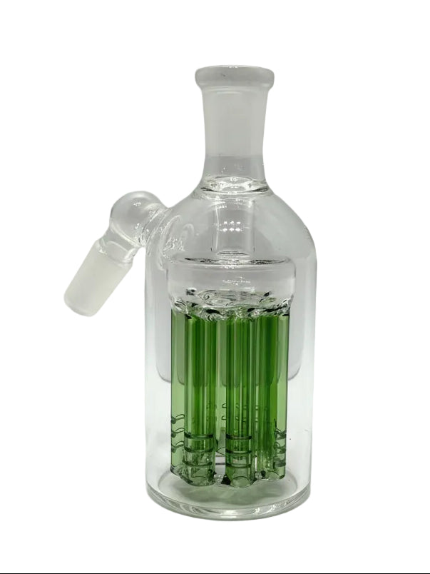 Green Clear 14mm Showerhead Perc Ash Catcher (45°) The Wee Smoke Shop