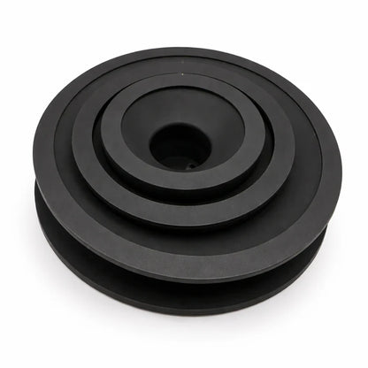 Black rubber bushing on a white background