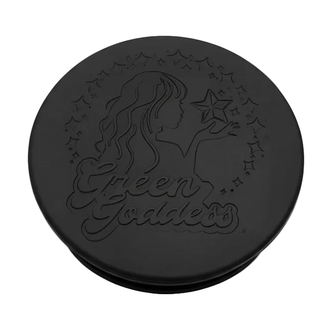 Black circular product with 'Cruel Goddes' branding on a white background