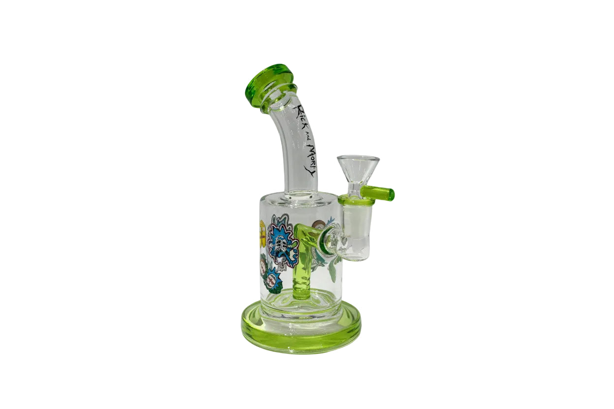 Wheel 6" R&M Dab Rig - Green - The Wee Smoke Shop