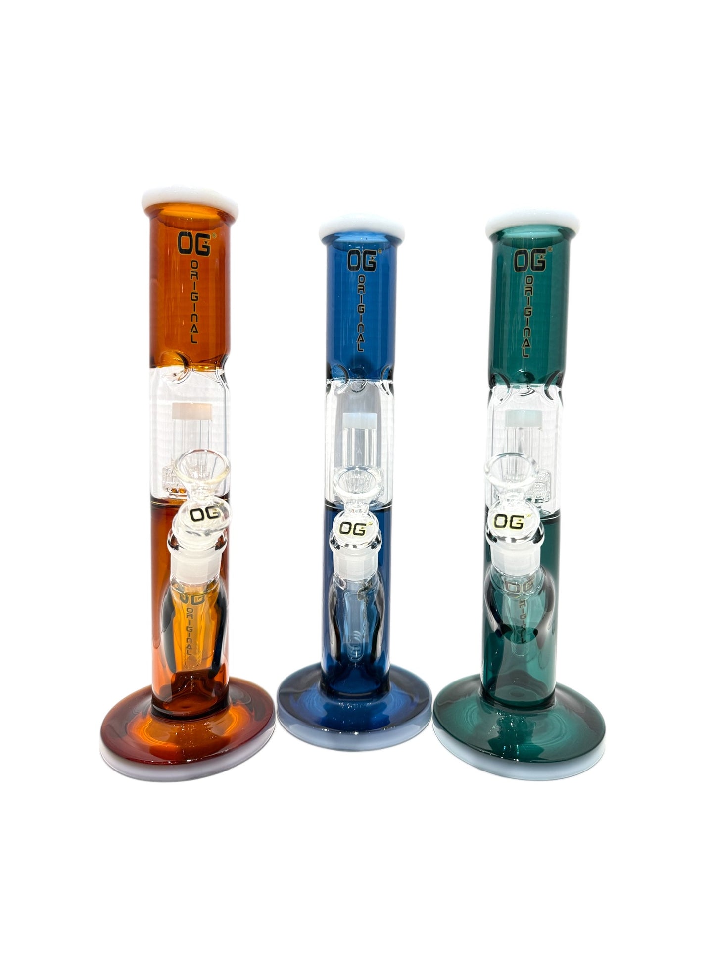 OG 12" Coloured Glass Straight Shooter Bong - Bong - The Wee Smoke Shop