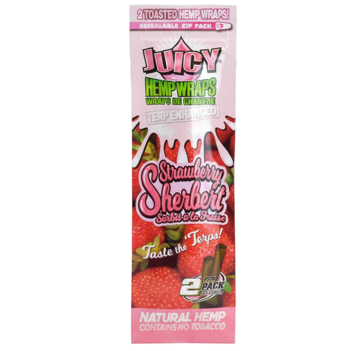 Hemp Wraps Juicy Jay Terp Enhanced - Strawberry Sherbert - The Wee Smoke Shop