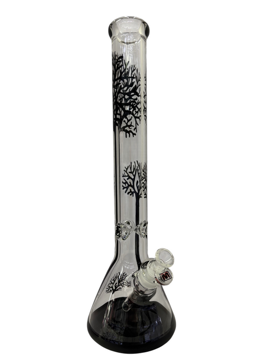 Marley Tree 18" 9mm Glass Bong - Black - The Wee Smoke Shop