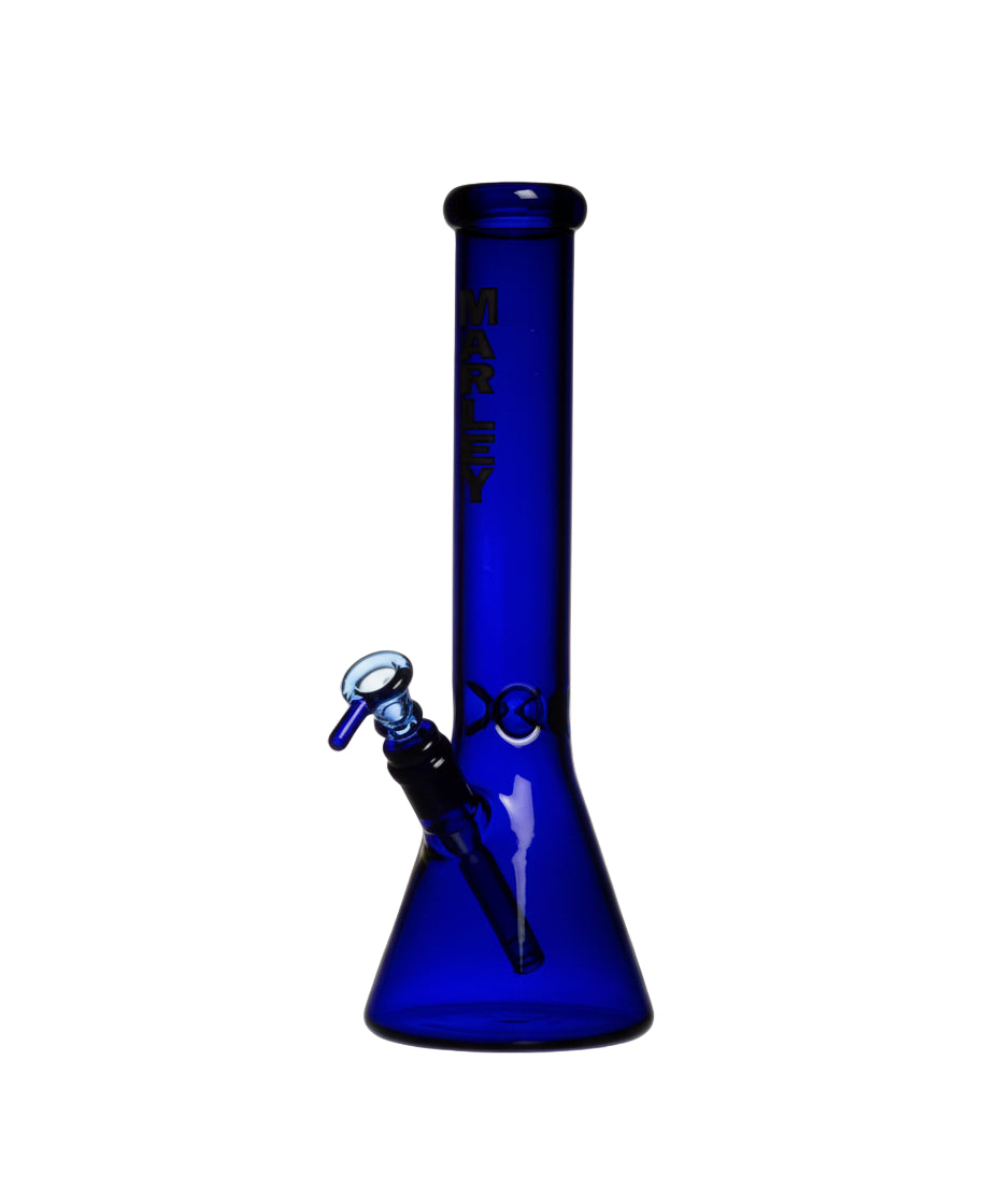 Marley 14" Colored Glass Beaker Bong - Blue - The Wee Smoke Shop