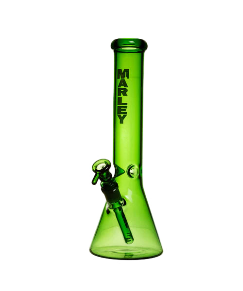 Marley 14" Colored Glass Beaker Bong - Green - The Wee Smoke Shop