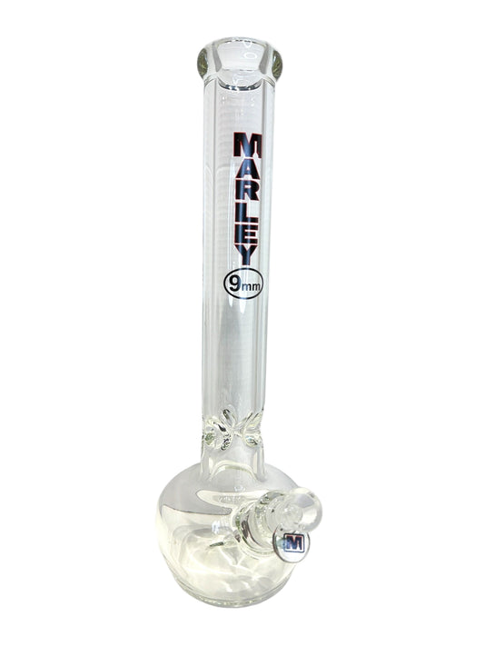 Marley 16" 9MM Apple Bottom Beaker Bong - Black - The Wee Smoke Shop