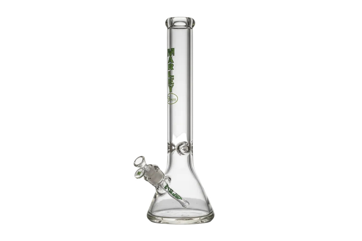 Marley 16" 9mm Glass Bong - Green - The Wee Smoke Shop