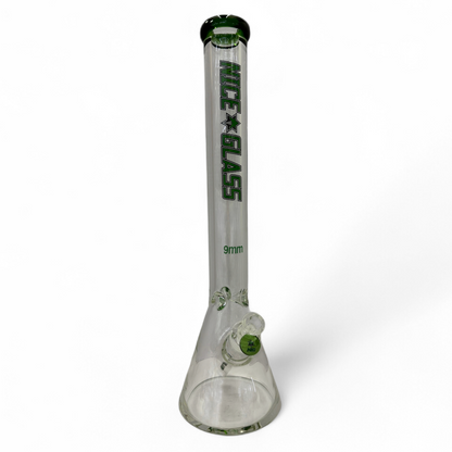 Nice Glass 18" 9mm Beaker Bong -Green - The Wee Smoke Shop