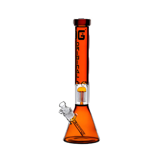 OG 18" Colorful Bong with Jellyfish Perc - Amber - The Wee Smoke Shop