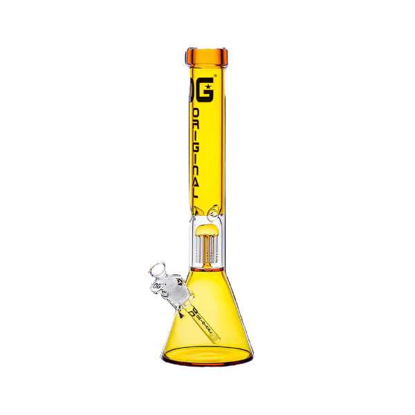 OG 18" Colorful Bong with Jellyfish Perc - Gold - The Wee Smoke Shop