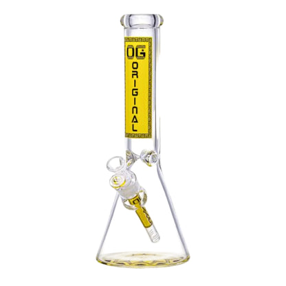 OG 14" 7MM Color Beaker Bong - Yellow - The Wee Smoke Shop