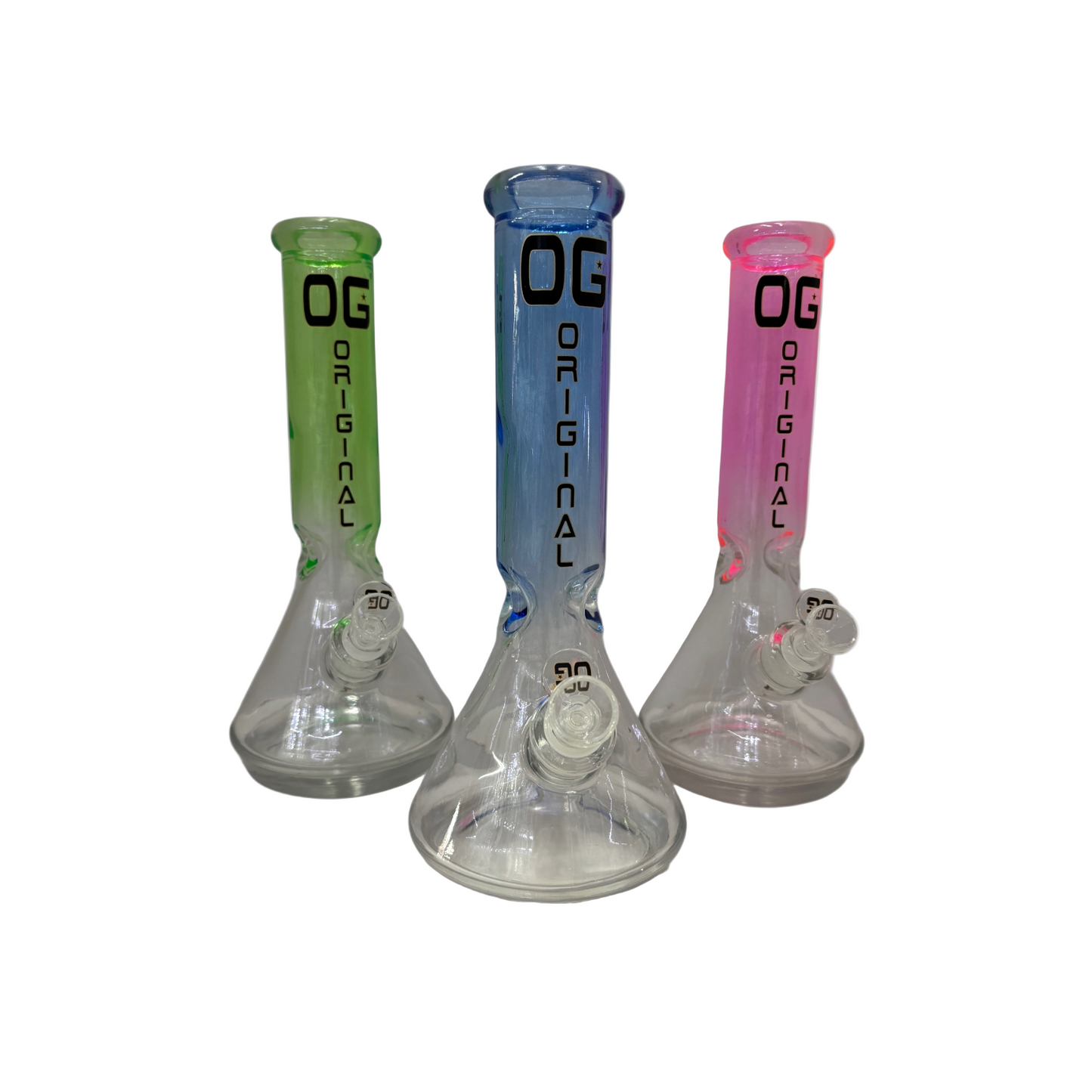 OG Neon Thick Base 12" 9mm Glass Bong - The Wee Smoke Shop