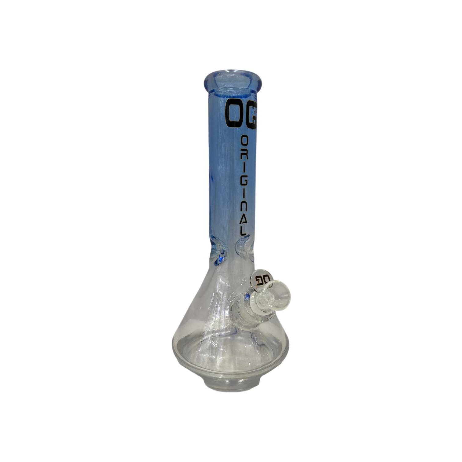 OG Neon Thick Base 12" 9mm Glass Bong - Blue - The Wee Smoke Shop