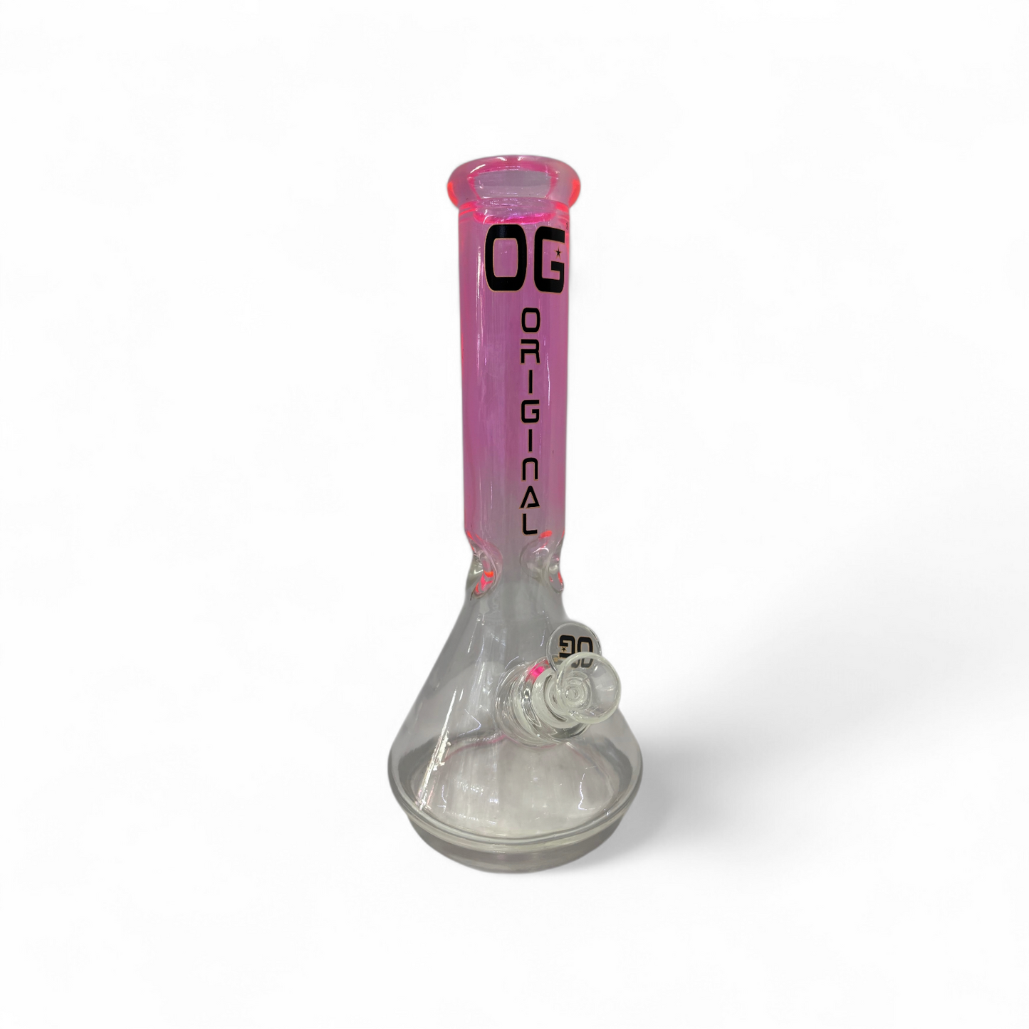 OG Neon Thick Base 12" 9mm Glass Bong - Pink - The Wee Smoke Shop