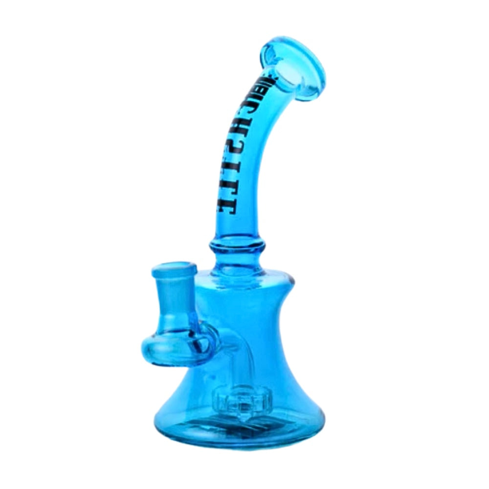 Castle 7mm Showerhead Perc Dab Rig (7")-Blue-The Wee Smoke Shop