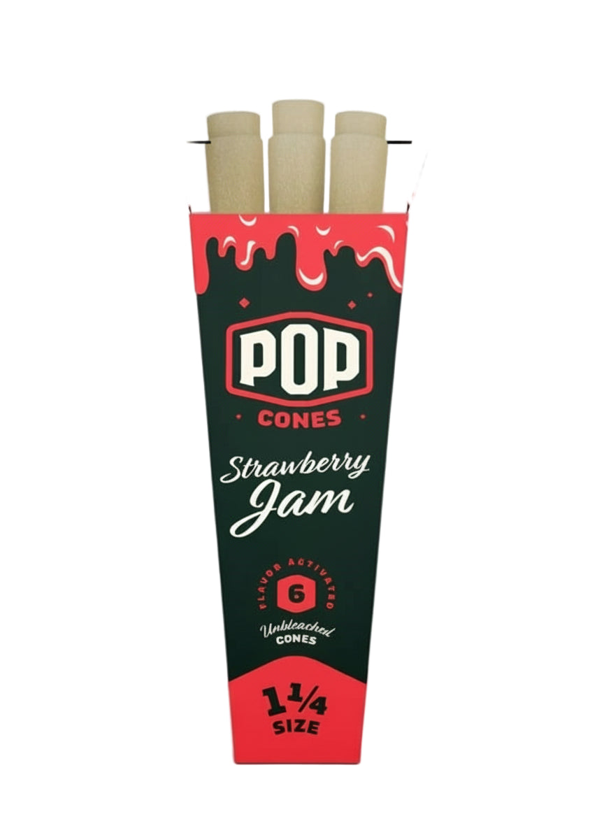 POP 1 1/4 Cones - Strawberry Jam - The Wee Smoke Shop