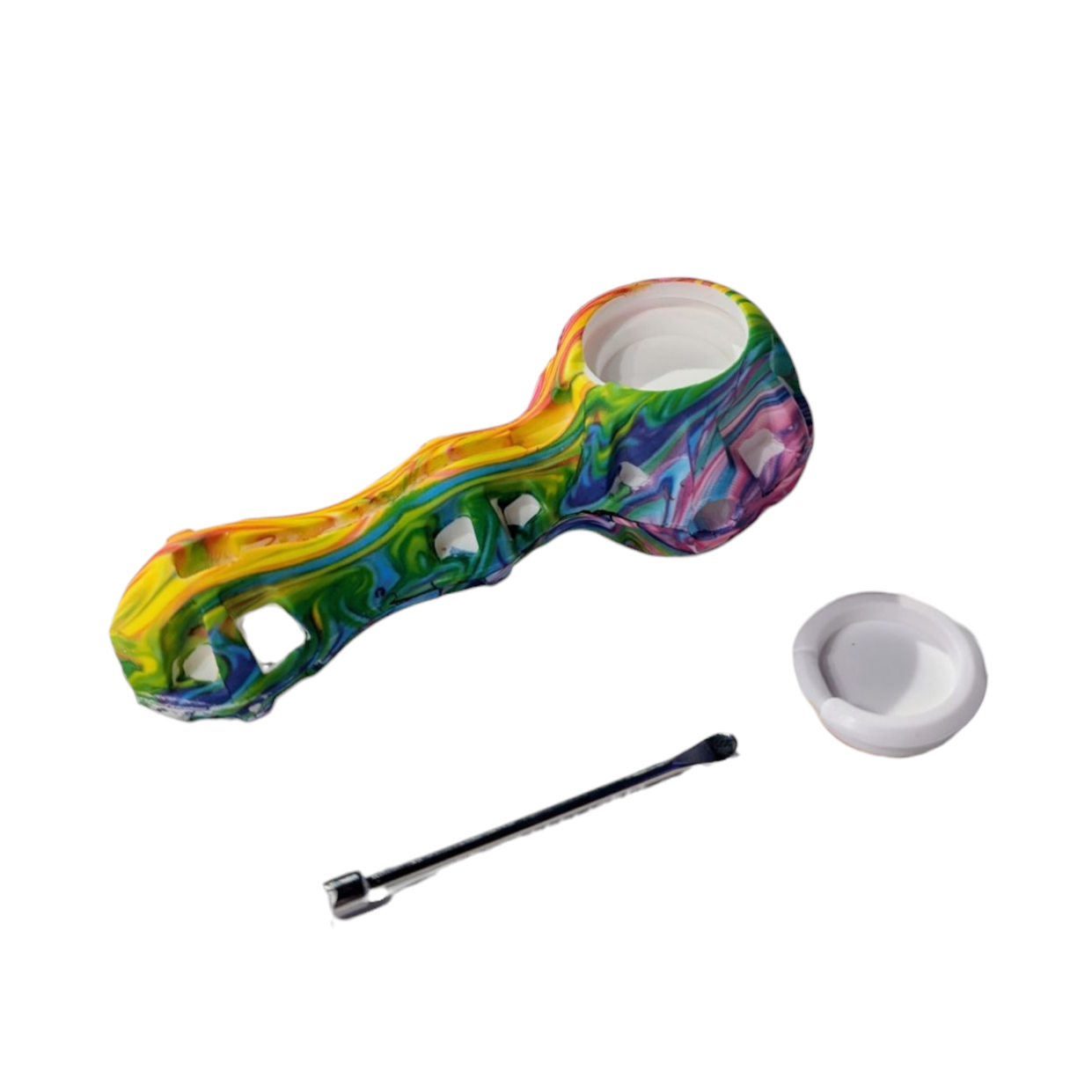 Silicone 3" Hand Pipe with Dab Tool-Open-The Wee Smoke Shop