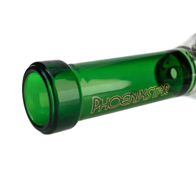 Green bong with 'Phoenixstar' branding on a white background