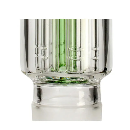Clear glass with green interior on a white background