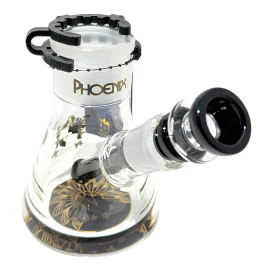 Phoenix 4.5" Build-a-Bong Base Black  with 'Phoenix' branding on a white background