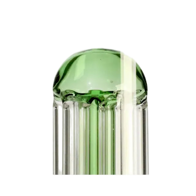 Green glass PERC design on a white background